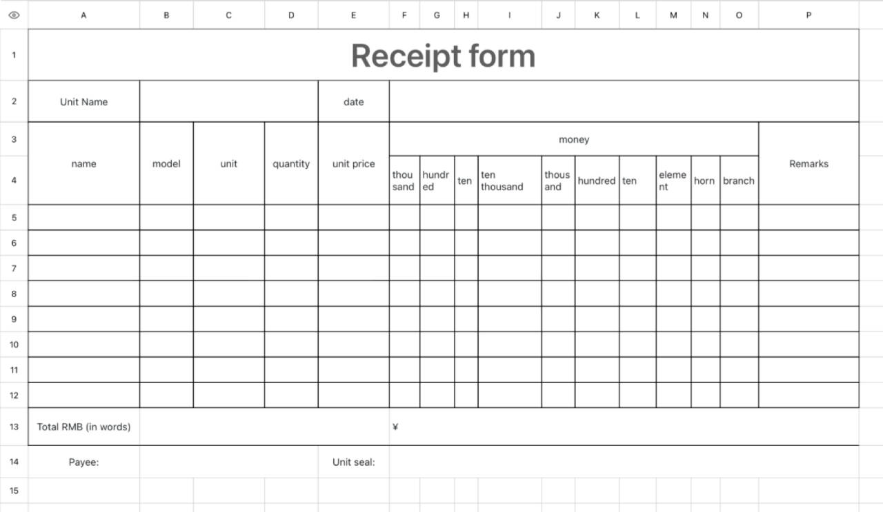 Receipt slip 1